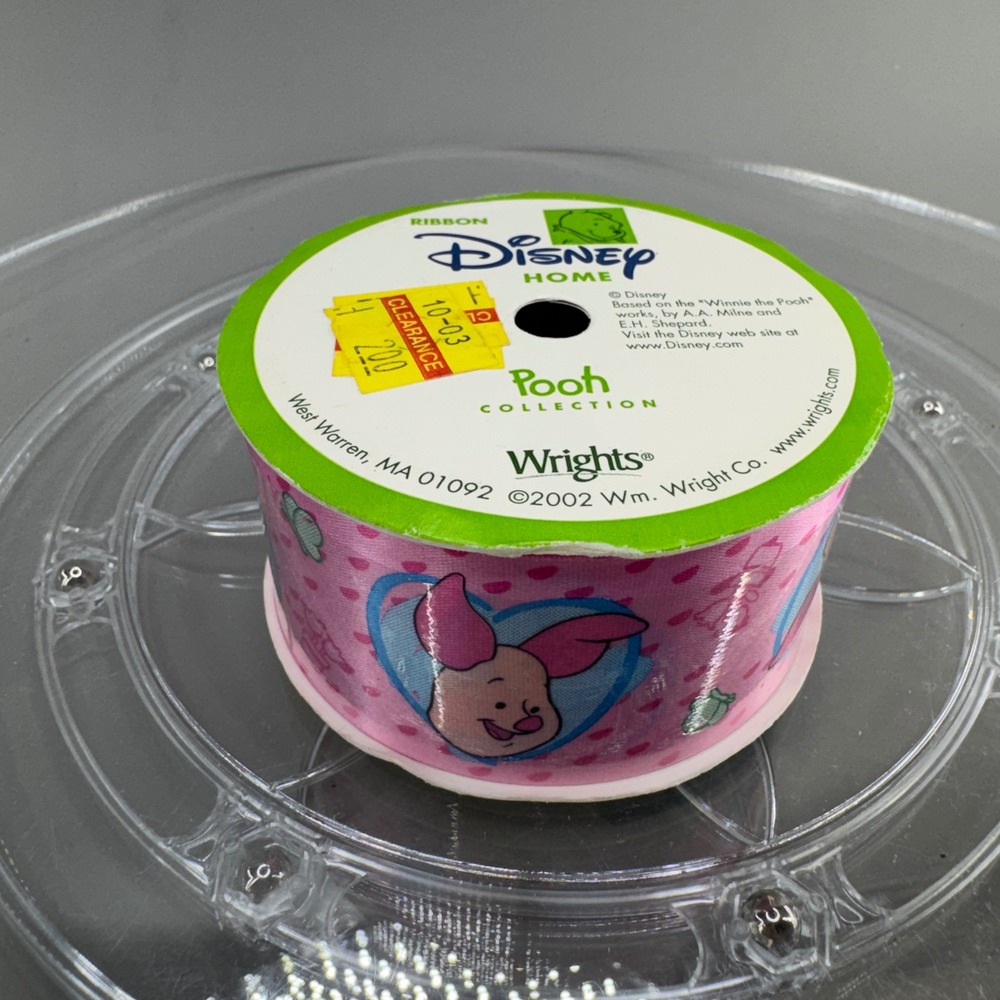 Disney Wrights Piglet Ribbon 9ft Pink Winnie the Pooh Kidcore Crafting Decor